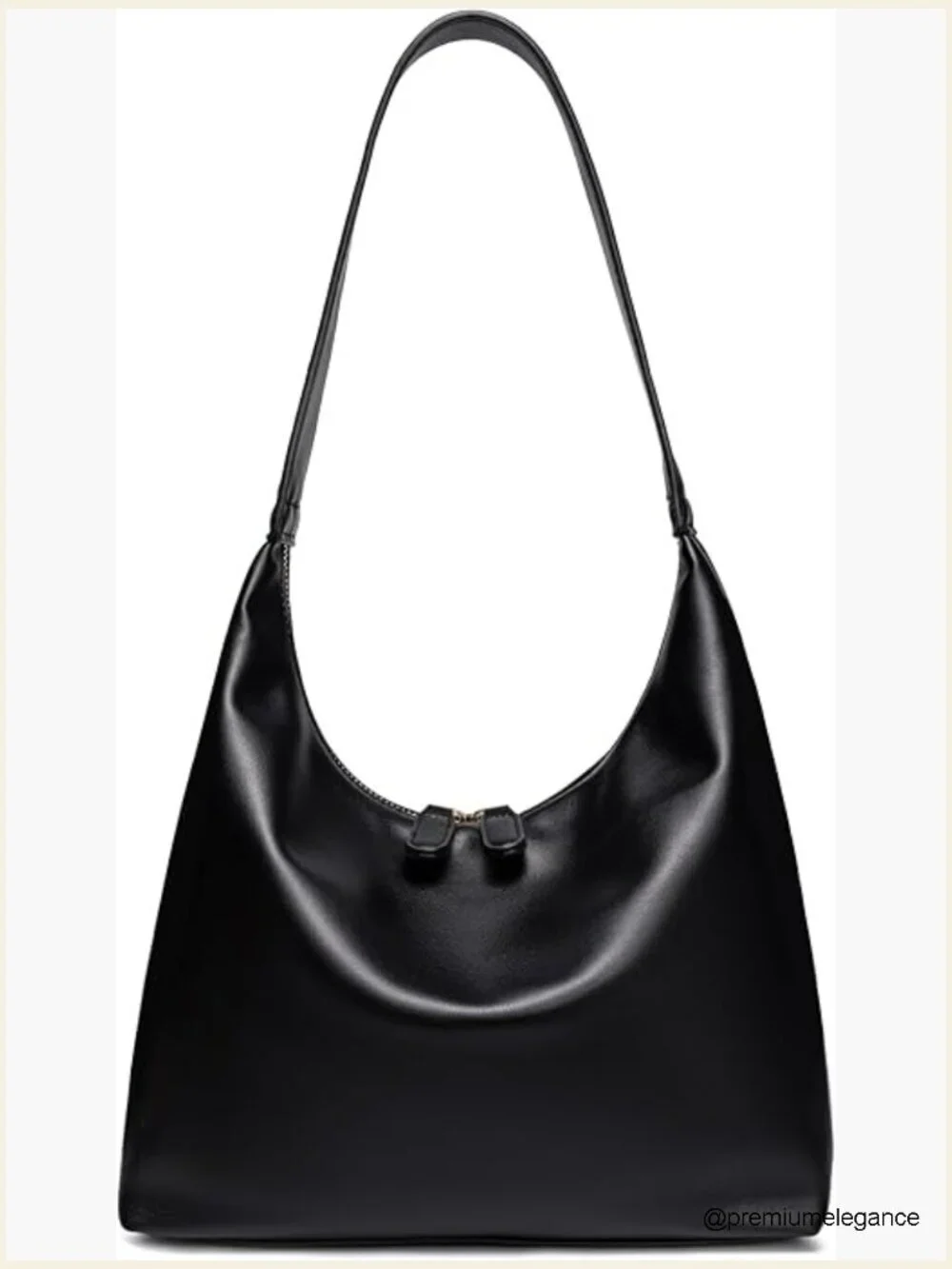 Soft PU Leather Hobo Bag Double Zipper Shoulder Purse Slouchy Tote Handbag
